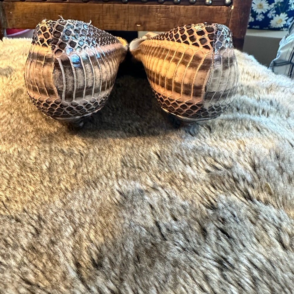 Jimmy Choo Metallic Python Pointed Toe Kitten Hee… - image 7